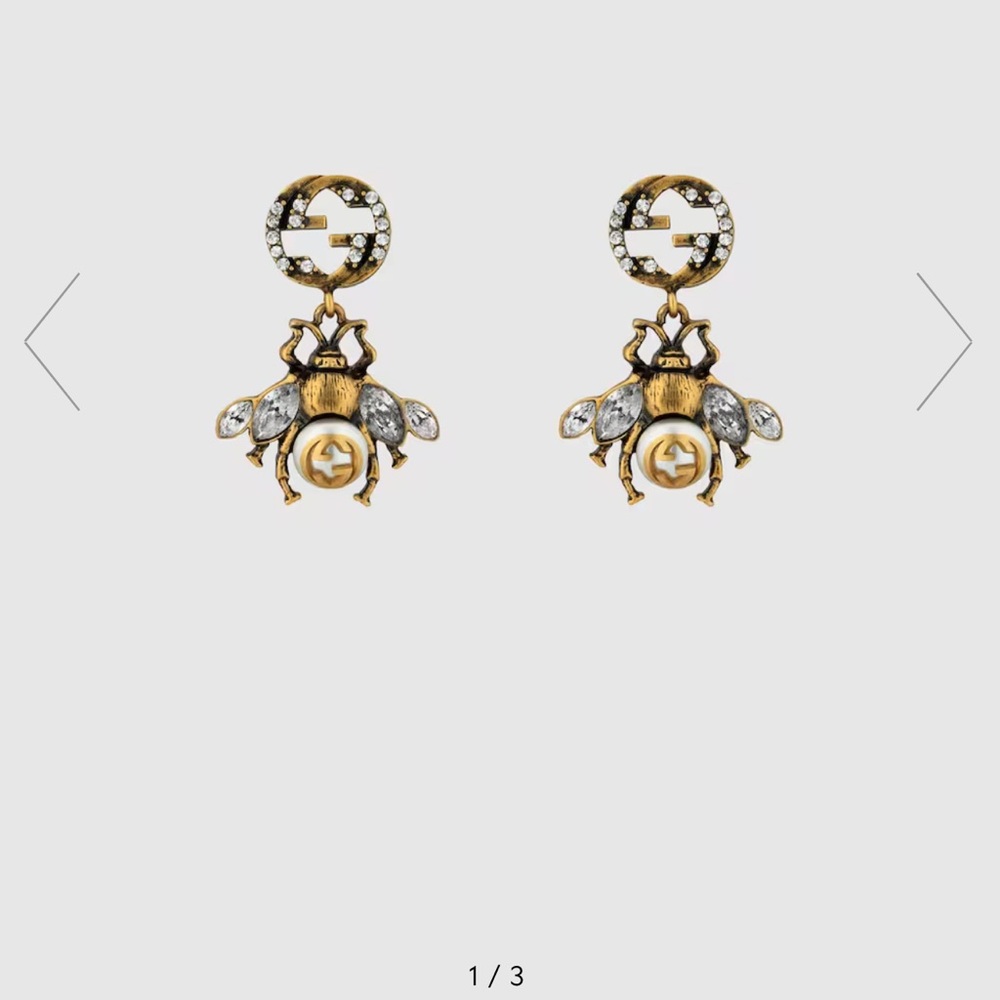 Gucci Gold and Silver Bee Earrings